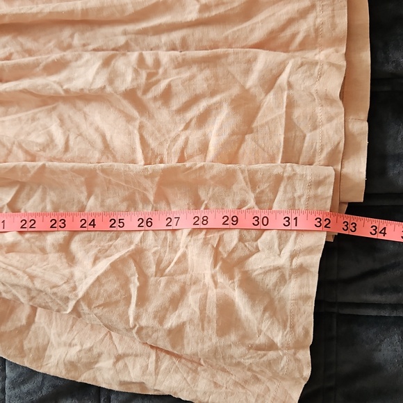 Mable Pink Londyn Fit & Flare 3/4 Puff Sleeve Babydoll Mini, Medium | Linen - Picture 12 of 13